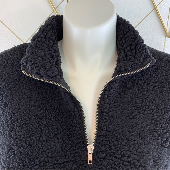 Topshop Teddy Bear Half Zip Drawstring Sweater 8 - Picture 7 of 12